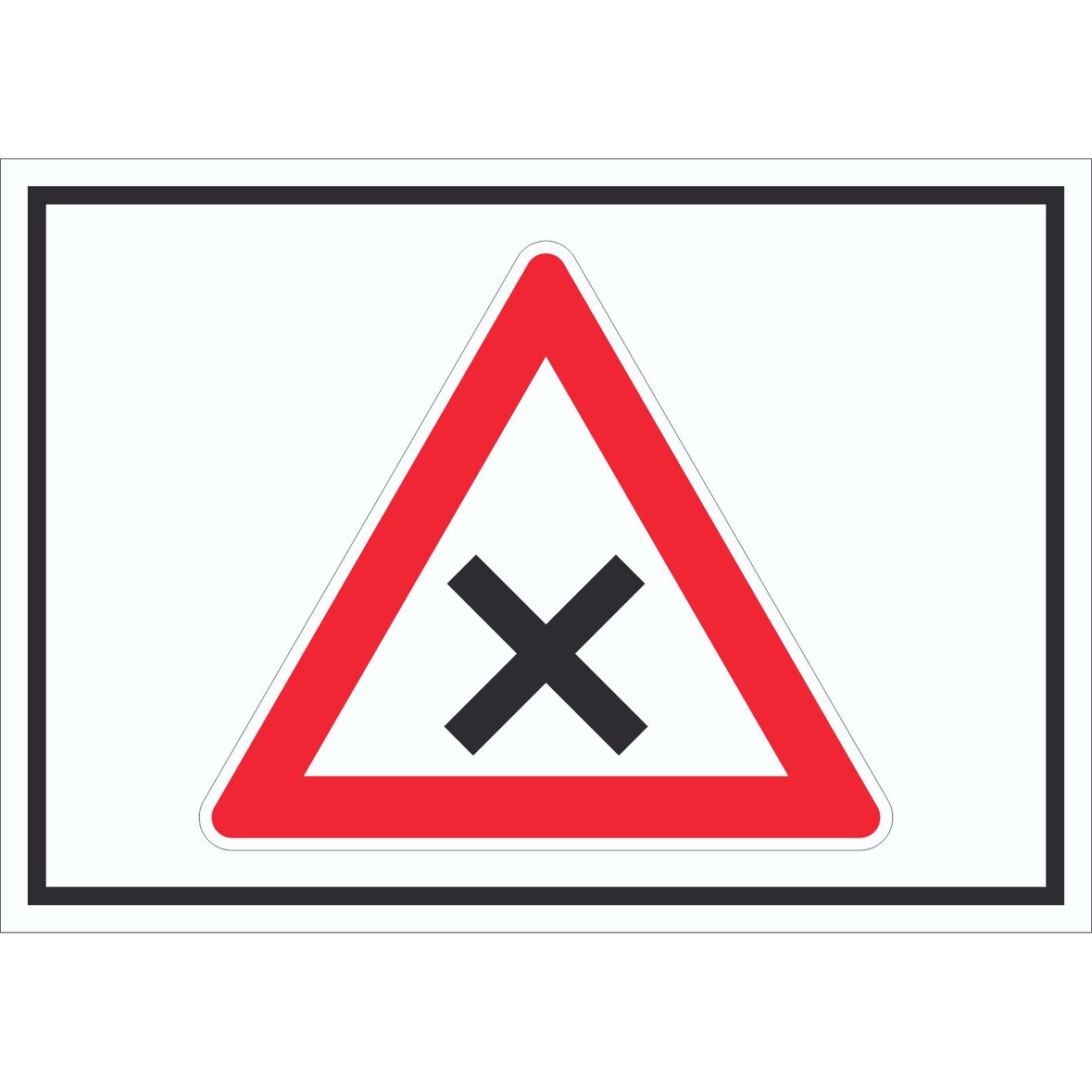 Schild Achtung Kreuzung Vorfahrt rechts Symbol A5 (148x210mm)
