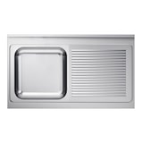 thumbnail of Combisteel inbouwspoelbak met 1 bak links van roestvrij staal 1200x700x40mm