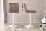 thumbnail of DELUKE® Barhocker BRISBAN - Braun, Samt, Weiß | Barhocker mit Lehne Barstuhl Tresenhocker Tresenstuhl Kneipenhocker Kneipenstuhl