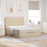 thumbnail of vidaXL Ottoman-Bett mit Matratze & LEDs Creme 140x200 cm Stoff