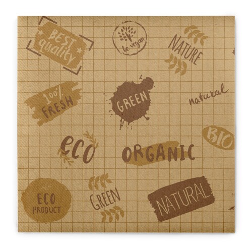 Sovie HOME Serviette Green Nature Allover in Braun aus Linclass® Airlaid 40 x 40 cm, 12 Stück