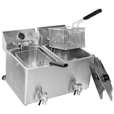 thumbnail of Profi- friteuse HDF2128, roestvrij staal/kunststof, 39 x 55 x 55.8 cm, inhoud: 8+8 L, vermogen: 2 x 3250 W, afneembare mandgreep, zilver