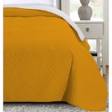 thumbnail of Tagesdecke 220x240 OEKO-TEX - gelb hellgrau Microfaser-Bezug wattiert gesteppt Wende-Design XXL Sofa Couch Bett Bettüberwurf