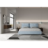 thumbnail of Letto matrimoniale king size contenitore imbottito 200x200 microfibra azzurro Antea Large