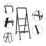 thumbnail of Klaptrap SOLID W6 Staal / Aluminium zwart met handvat 3 treden hjh OFFICE