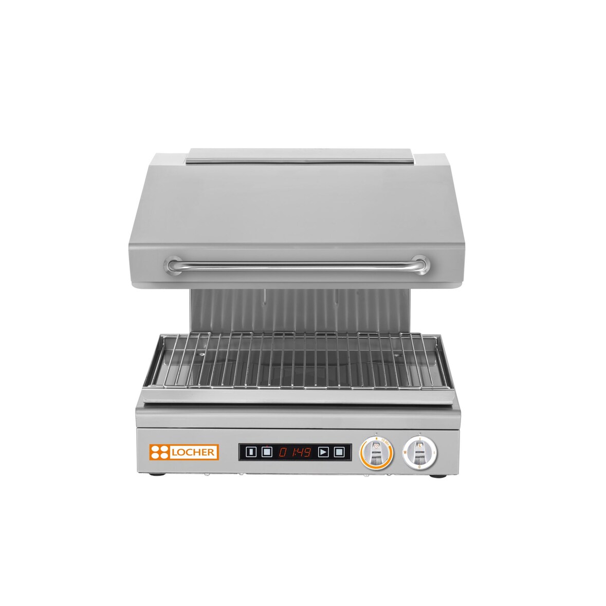 LOCHER Energiespar-Salamander „Light“ GN 1/1, SAL60, 1 Tropfwanne, 1 Gitterrost und Wandkonsole, 400 V