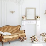 thumbnail of Rebecca Mobili Cornice Camino Bianco Decorazione Floreale Classico 92x93x22,5