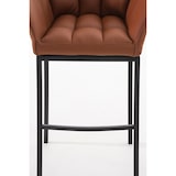 thumbnail of Banco de bar Damaso em couro sintético com estrutura de quatro pernas marrom claro/preto