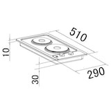 thumbnail of PKM Doppelkochfeld KF-GE-2F - autark, Doppelkochplatte, Edelstahl, 2 Kochfelder