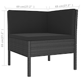 thumbnail of vidaXL 12-tlg. Garten-Lounge-Set mit Auflagen Poly Rattan Schwarz