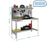 thumbnail of SimonRack Établi d’atelier, 1210x610 mm, panneau perforé, Charge 600 kg, Galvanisé - BT-3