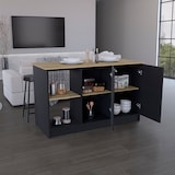 thumbnail of Isla de cocina Enebro en melamina con 2 puertas y 6 estantes , multicolor , 90 cm  X 150 cm  X 64 cm