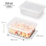 thumbnail of Barquette 750 cc en plastique PP micro-ondable avec couvercle séparé par 100