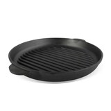 thumbnail of Ø28cm Grillpfanne aus Gusseisen Bräter mit Glasdeckel Schmortopf zwei Griffe Servierpfanne Grill