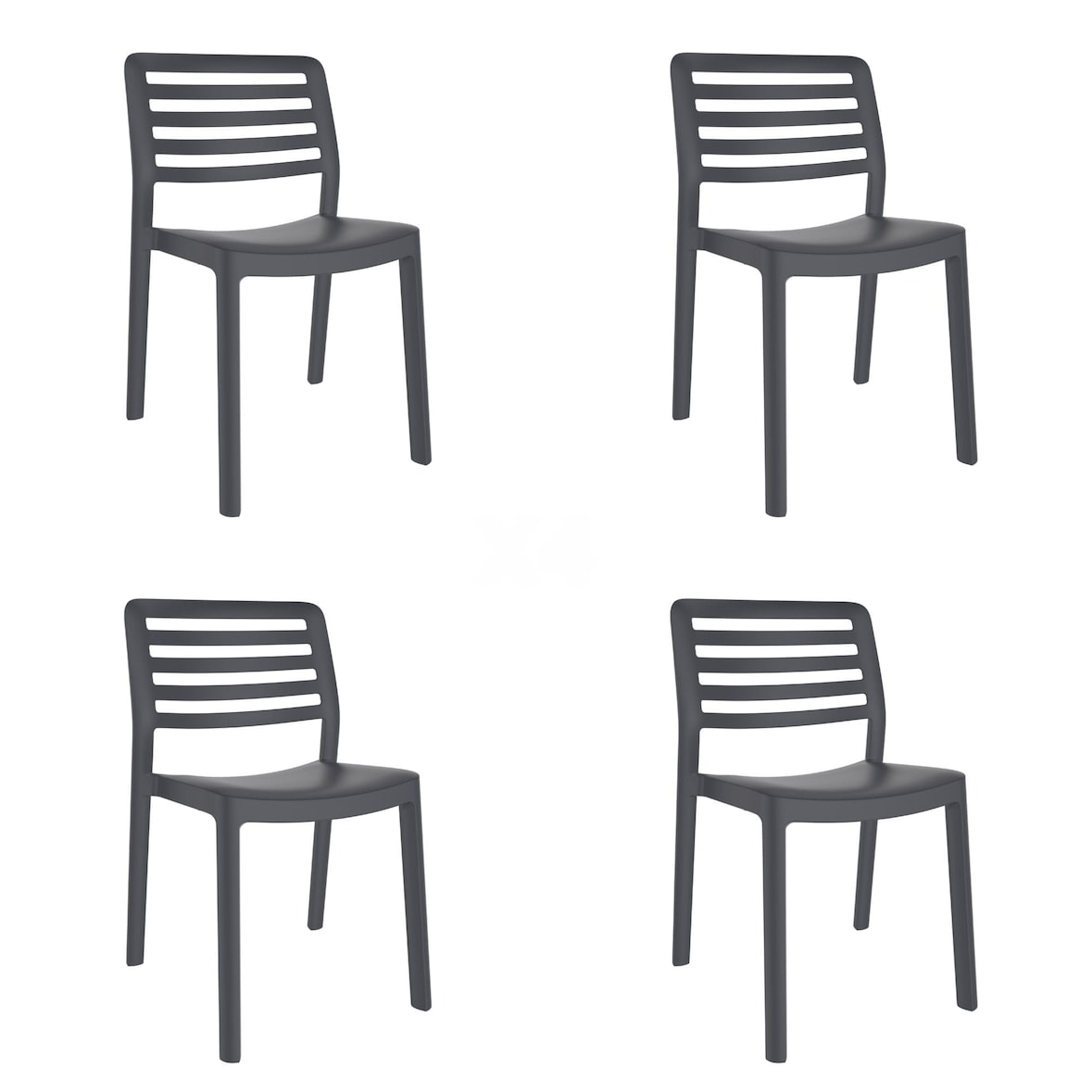 garbar WIND Set 4 Silla Interior, Exterior Gris Oscuro