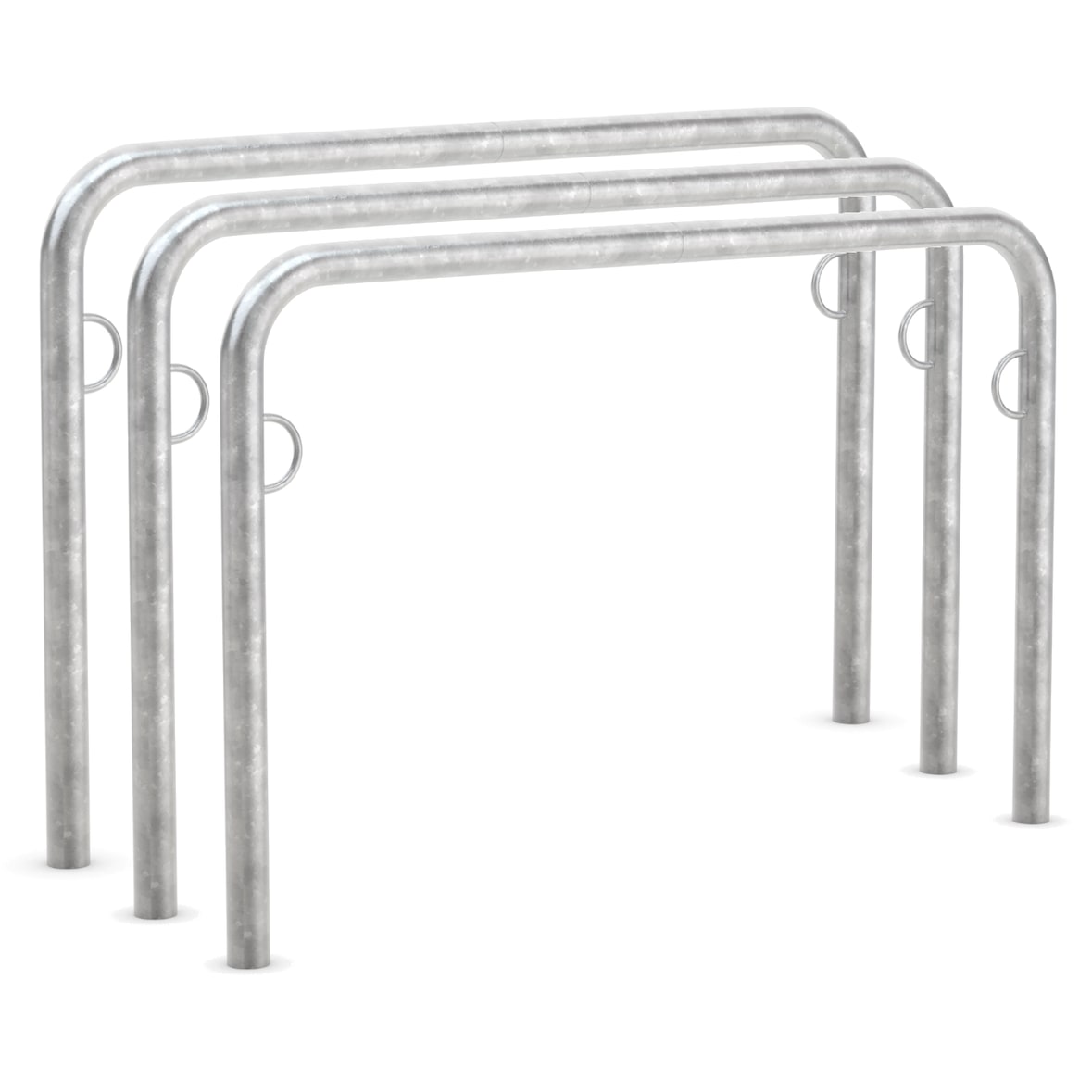 Fahrrad Anlehnbügel Trust 30 | 3er Pack | Fahrradständer für 2 Fahrräder zum Einbetonieren| 1250mm | mit Ringösen