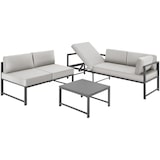 thumbnail of tectake Conjunto de asientos de aluminio Faro con mesa y respaldo ajustable  Gris