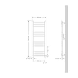thumbnail of Elektrischer Badheizkörper mit Heizstab 600W 300x800 mm Chrome gerade mit Seitenanschluss LuxeBath