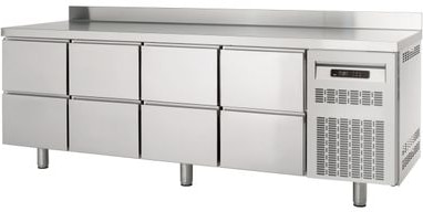 GastroHero Kühltisch Profi 600 0/8 Superior mit Aufkantung