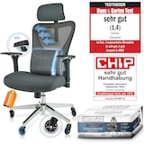 thumbnail of CLOUVOU CleverSeat, ergonomischer Bürostuhl, Rückenlehne mit Mesh Bezug, 4D-Armlehnen, 3D-Kopfstütze, BladeWheels, Anthrazit