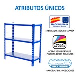 thumbnail of SimonRack Metallregal, 1000x1100x300 mm, 3 Ebenen, Metallboden, 200 kg Biegepunkt, Blau/Verzinkt - Simonclick