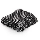 thumbnail of vidaXL Überwurf Baumwolle Kariert 220x250 cm Schwarz