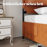 thumbnail of Multifunktionales Bett 160x200 PU-Bettgestell mit abnehmbarem Baldachin, Lattenrost inklusive, stabiles Design, modernes Schlafzimmer, Braun