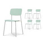 thumbnail of Set 4 sedie verdi dal design minimalista in metallo e resina