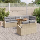 thumbnail of vidaXL 9-teiliges Garten-Sofa-Set mit Kissen Beige Poly Rattan
