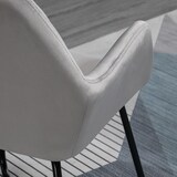 thumbnail of HOMCOM butaca de salón sillón de salón tapizado en terciopelo con asiento acolchado base metálica cruzada sillón lectura para dormitorio gris