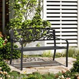 thumbnail of Outsunny Panchina da Giardino e da Esterno in Metallo 127x60x87cm Nero