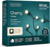 thumbnail of LED Lichterkette Cherry 4,5m Batterie 60 LEDs Dauerbetrieb Timer Batteriebetriebene Dekobeleuchtung Innen Außen Gartenbeleuchtung Schwarz Warmweiß