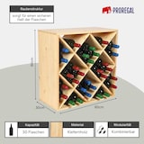 thumbnail of PROREGAL Modulares Weinregal VINCELLAR MOD | HxBxT 60x60x30cm | Rauten Modul für 30 Flaschen| Massives Kiefernholz | Natur | Flaschenregal