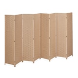 thumbnail of Relaxdays Paravent, 8-teilig, Raumtrenner faltbar, HxB 170x320 cm, Sichtschutz innen, Holz, Papierseil, Trennwand, natur