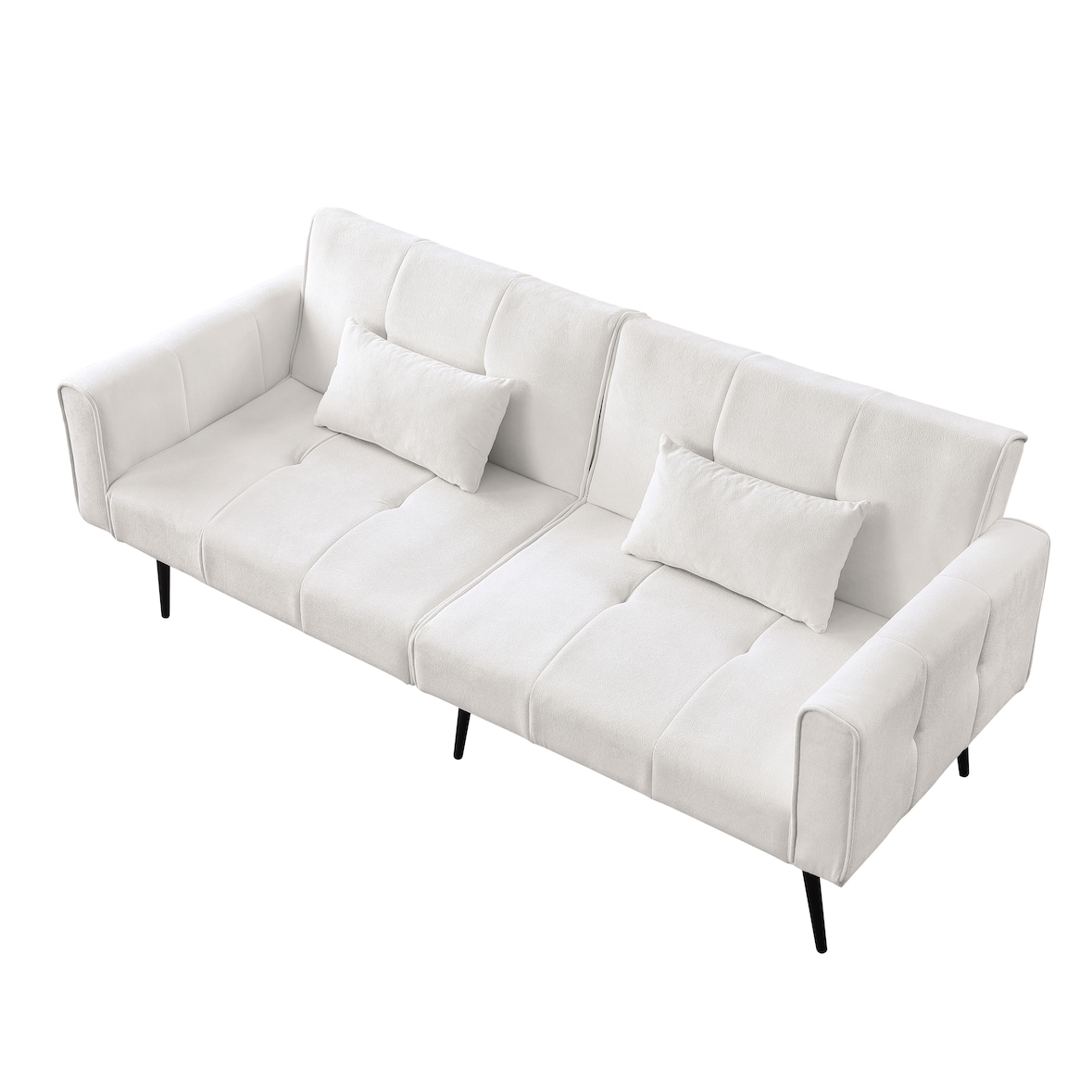 Futon Schlafsofa Sofa Bett Couch 175x71x71 Cord modern bequem stabil mit Metallfüßen platzsparend für Wohnzimmer Arbeitszimmer Beige