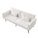 thumbnail of Futon Schlafsofa Sofa Bett Couch 175x71x71 Cord modern bequem stabil mit Metallfüßen platzsparend für Wohnzimmer Arbeitszimmer Beige