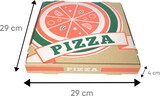 thumbnail of Boîte à pizza 29x29x4 cm en carton micro-cannelure brun avec impression en 3 couleurs par 100