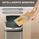 thumbnail of Sensor-Mülleimer Edelstahl silber 33x25x69 cm, 48 L, automatische Öffnung per Infrarotsensor, fingerabdruckarme Oberfläche
