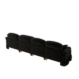 thumbnail of Sofa 4-Sitzer Mid-Century-Chenille Schwarz 350x83x93 cm mit abnehmbarem Rüschenschürze und komfortablen Sitz