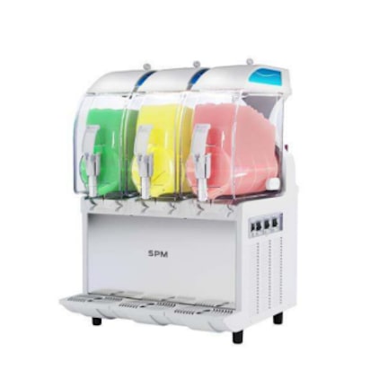 Máquina de tres depósitos para granizados, sorbetes, batidos y smoothies 11+11+11 litros 600X580X870 IPRO 3 MEC blanca