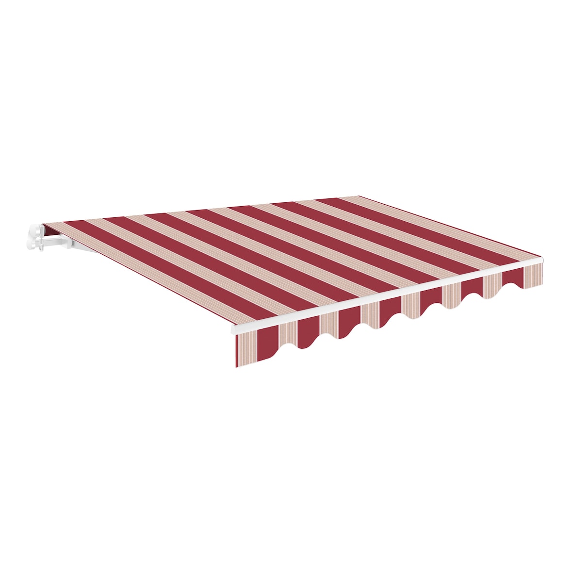 Wasabi - Toldo Exterior Enrollable 3x2,5 Rayas Granate - Lona Poliéster – Estructura Aluminio Inclinación Regulable