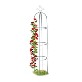 thumbnail of Relaxdays Rankhilfe, rund, freistehend, Rosen, Tomaten, Wein, Garten, wetterfest, XL Rankobelisk, H: 200 cm, dunkelgrün