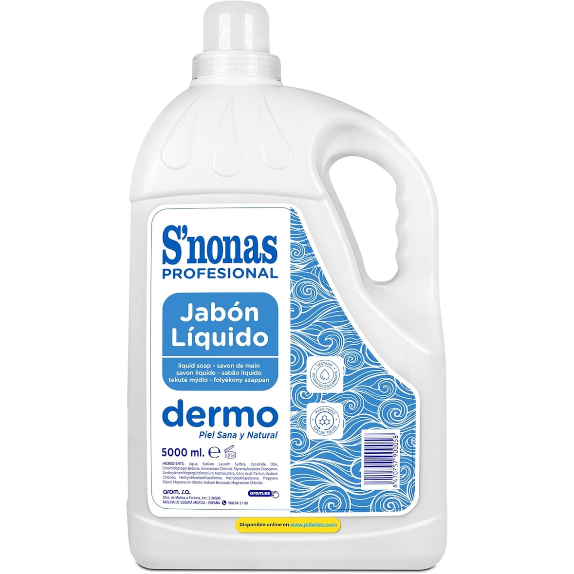 Jabón Líquido Dermoprotector 5 Litros - Para Todo Tipo de Pieles, Dermatológicamente Testado