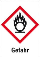 thumbnail of Dreifke® Aufkleber I Gefahrensymbol Flamme über Kreis GHS 03, Gefahr, Folie, 148x210mm, GHS-Verordnung