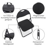 thumbnail of Klappstuhl 2er-Set, klappbarer Gästestuhl, gepolstert, leicht und bequem, Belastbarkeit 100 kg, Schwarz/Schwarz, Raburg Paul