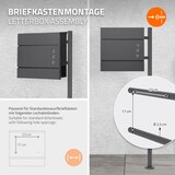 thumbnail of ML-Design Briefkastenständer Edelstahl Anthrazit – Pulverbeschichteter Rundständer 120 cm, freistehend, Halterung für Wandbriefkasten, stabil &