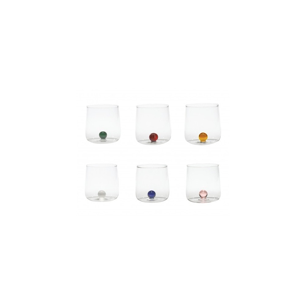Set 6 Bicchieri borosilicato Bilia Tumbler Zafferano Colori Assortiti