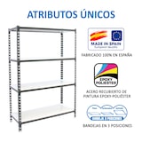 thumbnail of SimonRack Estante Metálico 1500x1100x300 mm, 4 Prateleiras em Aço, 200 kg por Nível, Antrazite/Branco – Simonclick