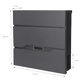 thumbnail of Briefkasten mit Zeitungsfach 37x11x36,5 cm Anthrazit aus Edelstahl