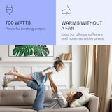 thumbnail of Wonderwall Air Art Smart Infrarotheizung Grünes Blatt 120x60cm 700W Mehrfarbig